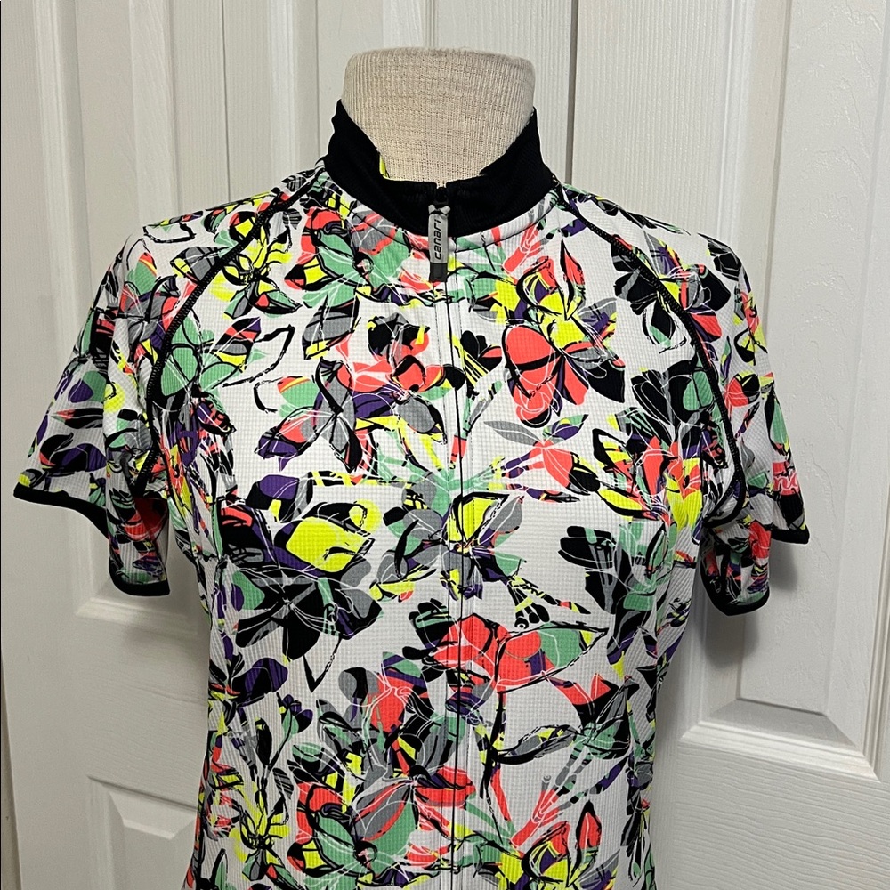 Canari Floriful Dolce Women’s Cycling Jersey Short Sleeve Floral Print Size LG